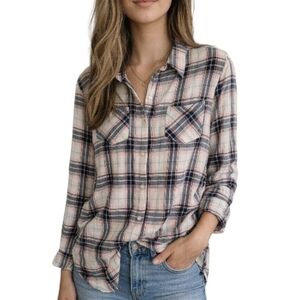 Alexander Jordan Women Plaid Long Sleeve Button-Down Shirt Size Large EUC